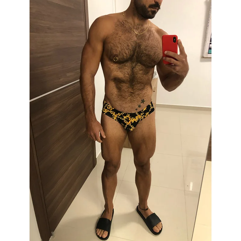 Пуш ап Pad Плавание одежда Для мужчин печати ванный комплект ming трусы с низкой