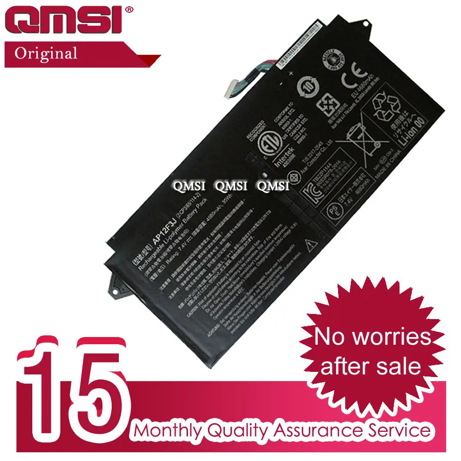 QMSI 7 4 V 35wh 4680 мАч Оригинальная батарея AP12F3J применяется для ноутбука Acer Aspire 13 3