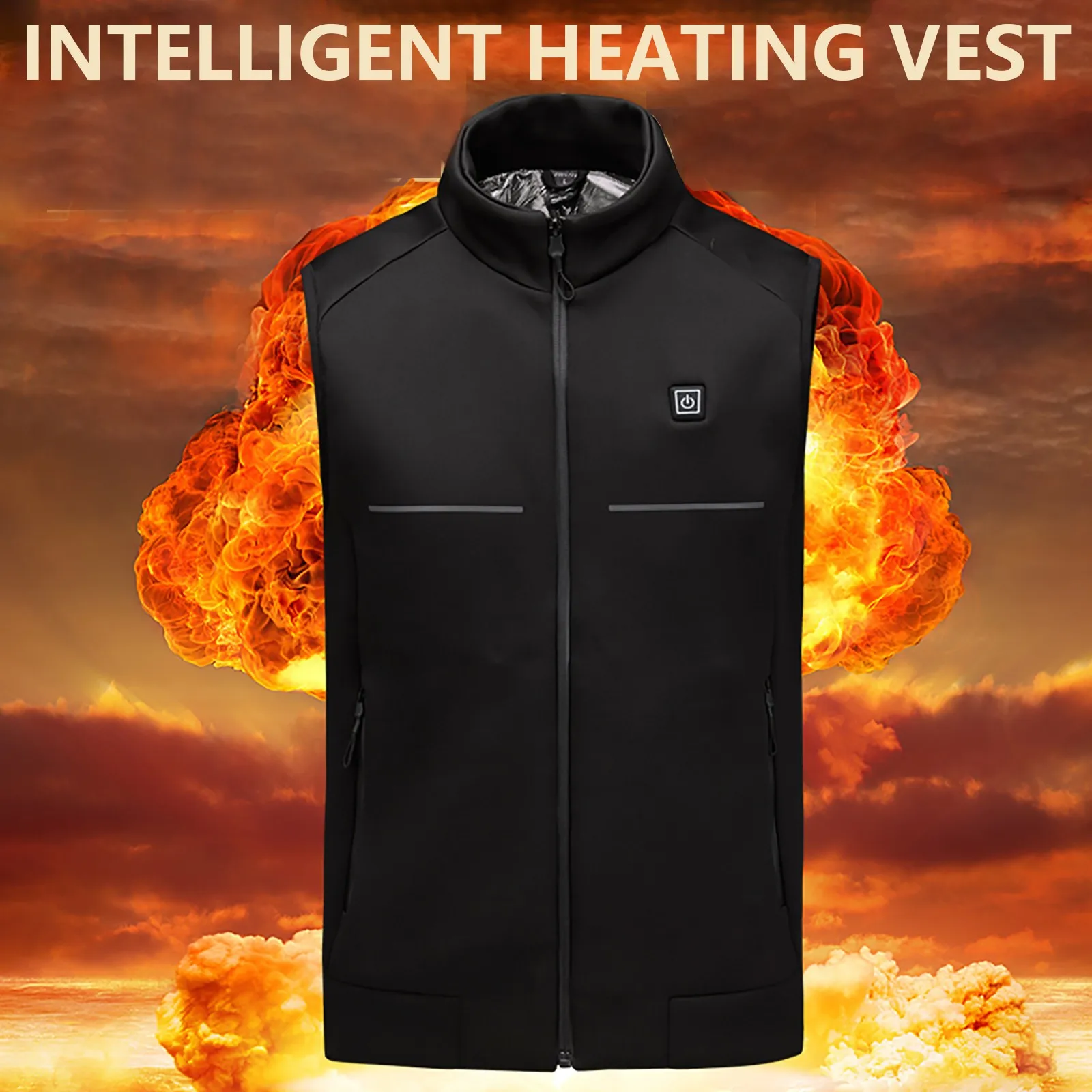 

Мужской уличный жилет с инфракрасным подогревом и Usb, зимняя мужская куртка с электрическим подогревом, жилет для спорта, походов, большой р...