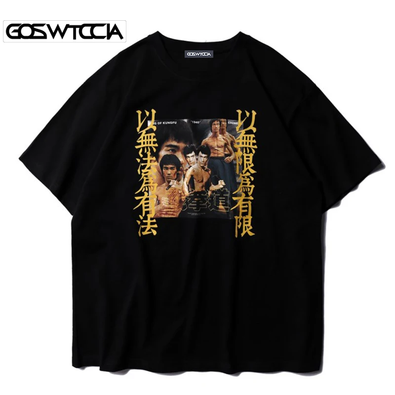 GOSWTCCIA китайский Брюс Ли Jeet Kune Do Принт футболки Harajuku повседневные хип хоп летние с