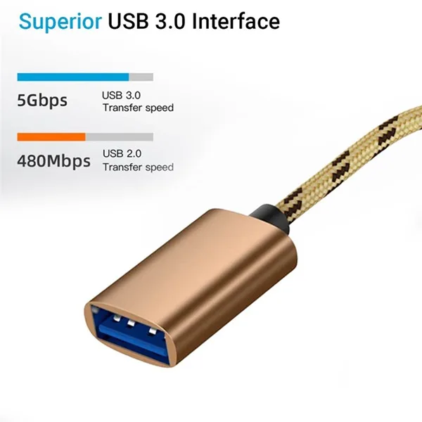 2 в 1 USB OTG кабель Type C/Micro к адаптеру 3 0 плетеный дизайн передачи данных для телефона