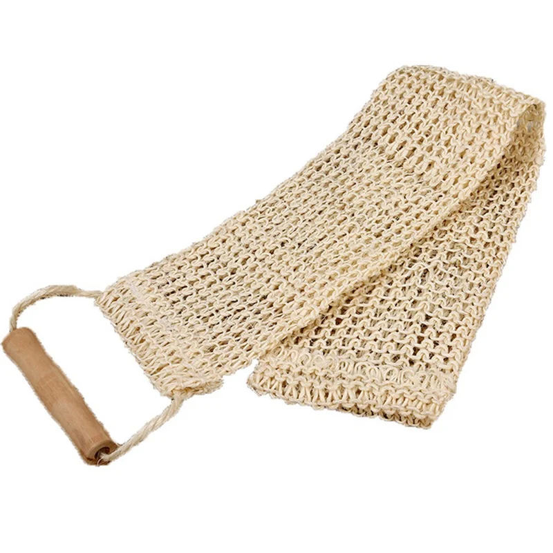 

Exfoliating Dead Skin Shower Towel Durable Skin Care Bath Towel Scrubber Sisal Long Strip Rub Back Towel With Handle Bath Strip