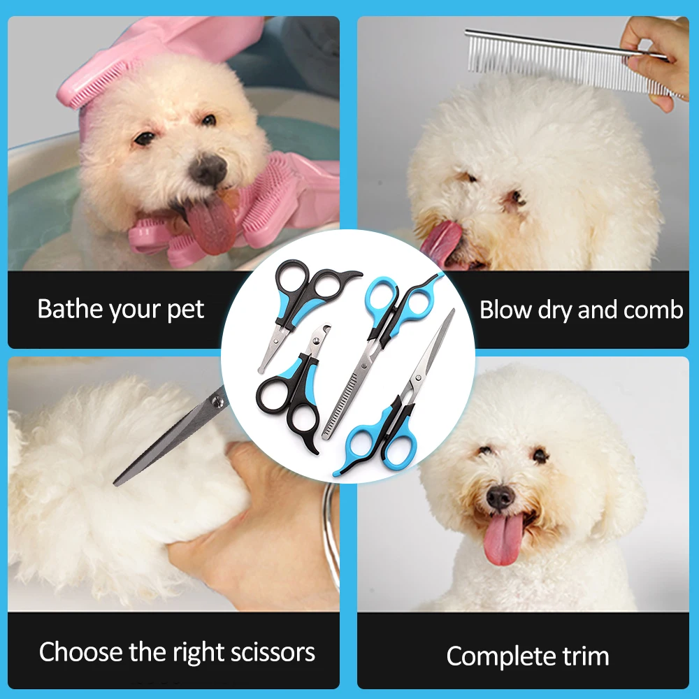5 шт./комплект ножницы из нержавеющей стали для груминга домашних животных | Дом и