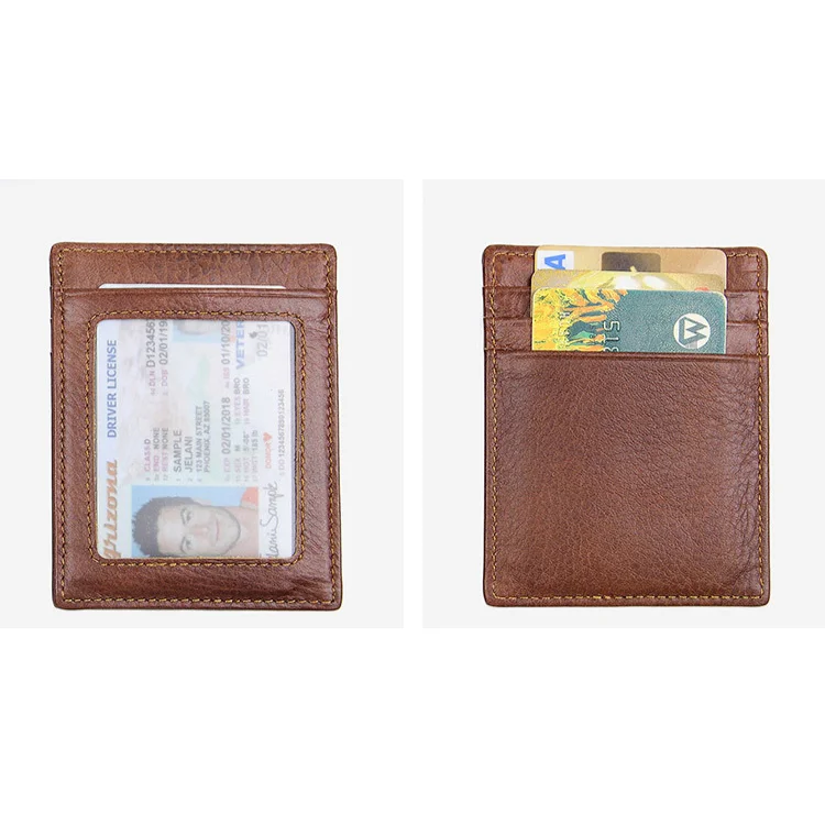 

Male Vintage Genuine Leather Wallet Men Wallets Short Zipper Fold Business Card Holder RFID Anti Theft Purse Wallet Man