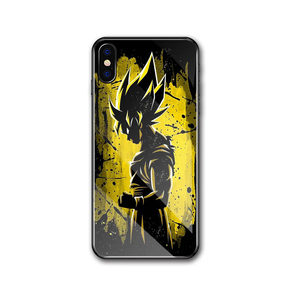 Finder чехол для iphone Xs чехол Dragon Ball Z Сон Гоку Стекло задняя крышка чехол для iphone 6, 6 S, 7, 8 plus X XR XS MAX 11 pro max - Цвет: 02468