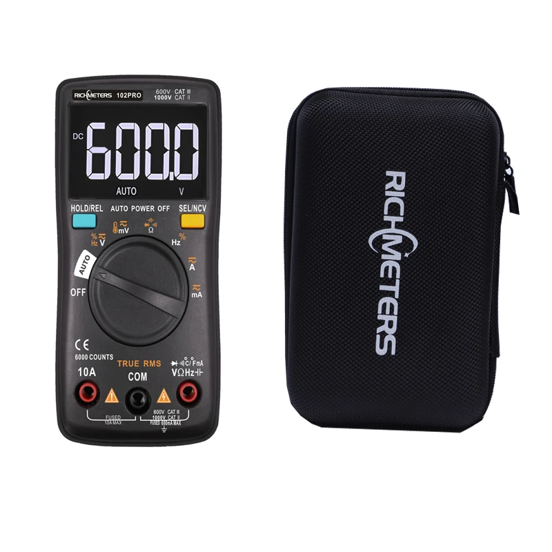 RM102Pro With Box RM102Pro Цифровой мультиметр 6000 отсчетов Авто 113D задний светильник AC/DC вольтметр-Транзистор тестер Частота Диод температура - Цвет: RM102Pro With Box