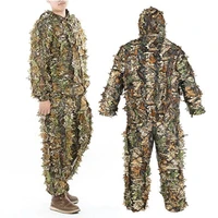 camouflage suit leaf lightweight two piece hunting clothing men women kids outdoor ghillie suit hunting suit pants hooded jacket