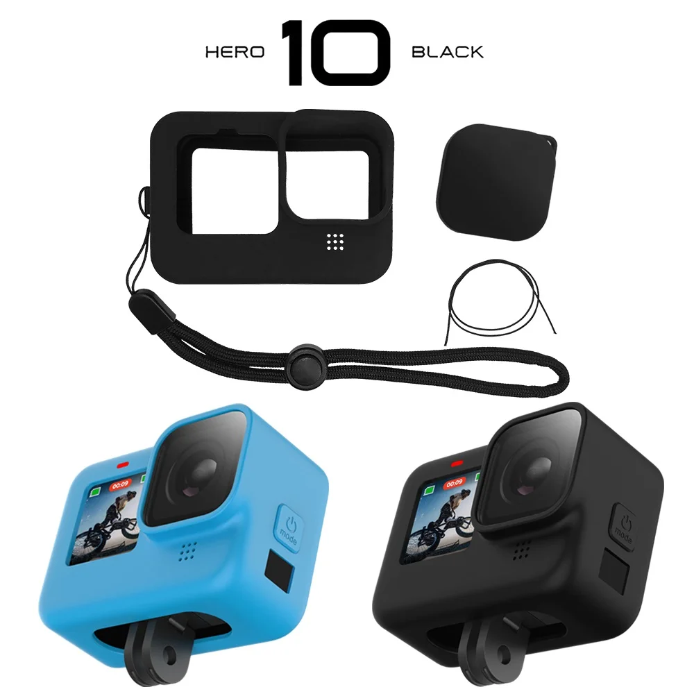 

Силиконовый защитный чехол для GoPro Hero 10 9 Black Sleeve, чехол, рамка с ремешком, аксессуар для Go pro 10 9, чехол