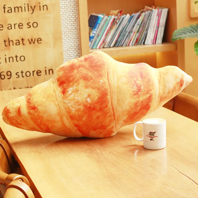 

20-100cm Simulation Bread Shape Pillow Butter Snowflake Ham Sesame Croissant Funny Anime Soft Stuffed Pillow