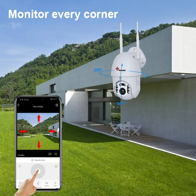 SANAN 1080P wi-fi-камера для использования на улице 4X зум скорость купол автоматическое отслеживание PTZ IP камера двухстороннее аудио CCTV Водонепроницаемая камера безопасности