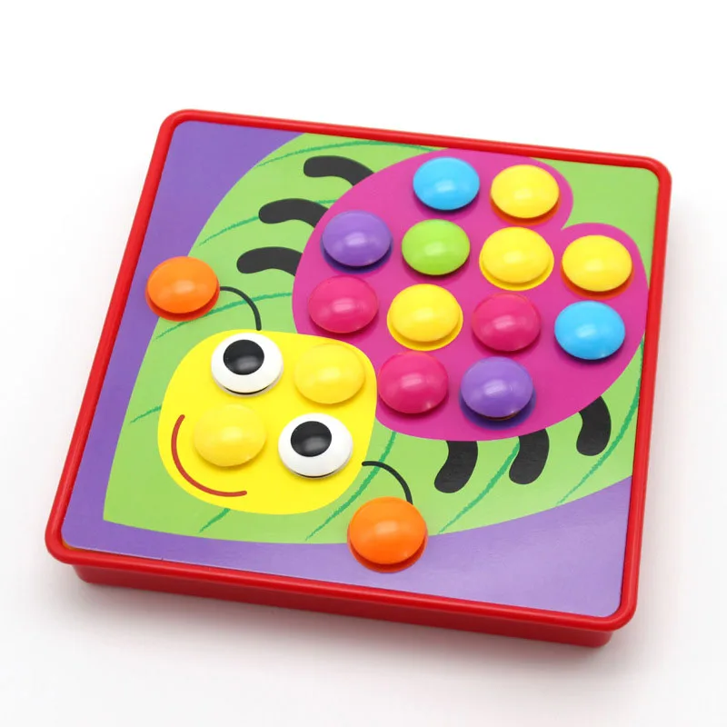 3D кнопки арт Собирая Детей просвещение Обучающие игрушки пазлы Игрушки для детей