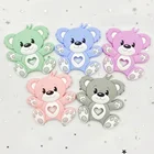 Силиконовый Прорезыватель для зубов Медведь, грызунки, игрушки для прорезывания зубов, жевательные бусины в виде животных, детские товары, подарок для кормления, подвеска сделай сам, ожерелье