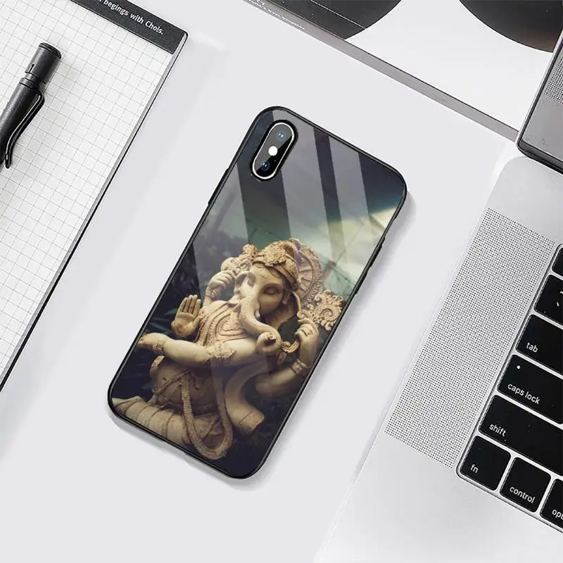 

Ganesha The Hindu God elephant Phone Cases Tempered glass For iphone 6 6S 7 8 plus X XS XR 11 12 mini PRO MAX