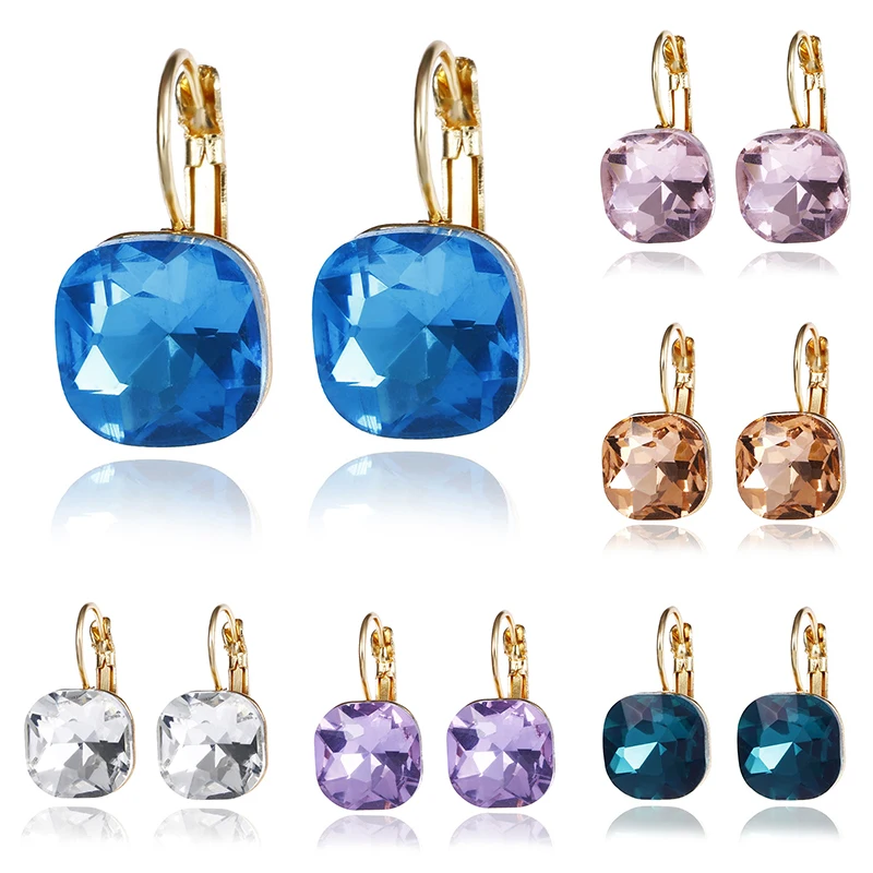 

Multicolor Crystal Ball Earrings Women Bright Exquisite Beautiful Colors Fairy Alloy Ear Studs Nice-looking High Quality Party