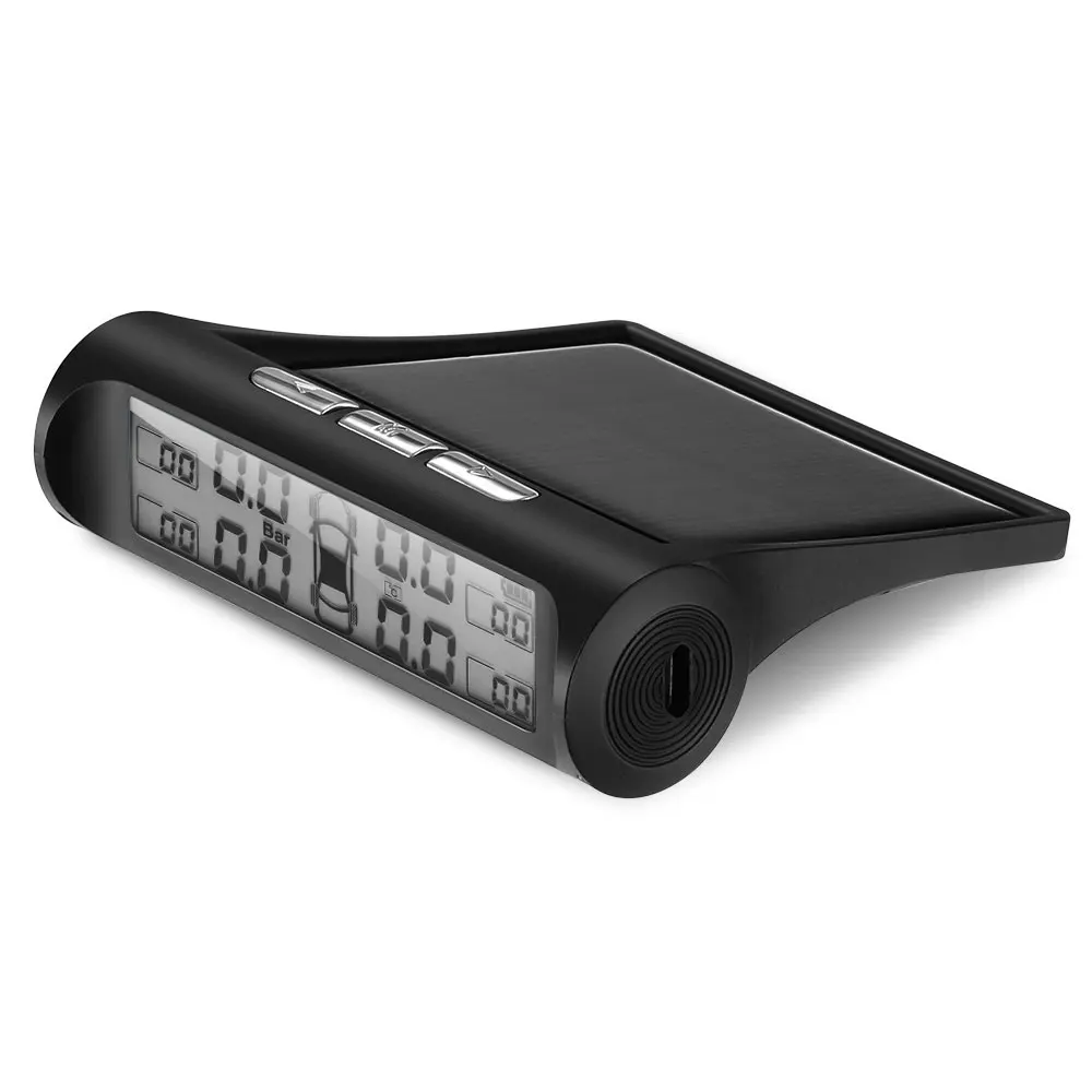 

Car TPMS USB Alarm Smart Auto TPMS Tyre Pressure Monitoring System LCD Display Solar Power Wireless External Sensor Dashboard