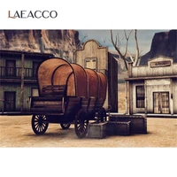 laeacco vintage wooden carriage west cowboy bank box party child portrait photographic background photo backdrop photo studio