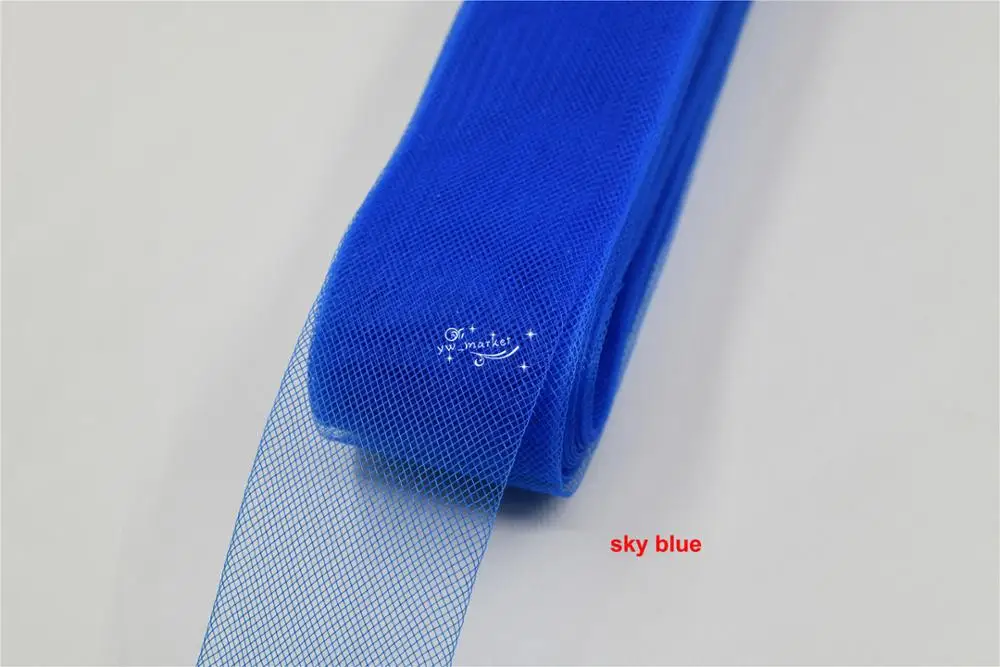 sky blue Цвет 5 см(2 дюйма) Конский волос Плетеный гибкий Свадебный чародей кринолин для платья шляпы ремесла 22 ярдов мягкая жесткая для выбора - Цвет: sky blue