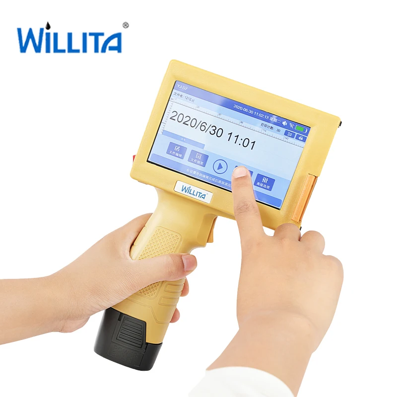 12 7 мм ручной струйный принтер 5 &quotсенсорный экран кодер этикетка QR код штрих Дата