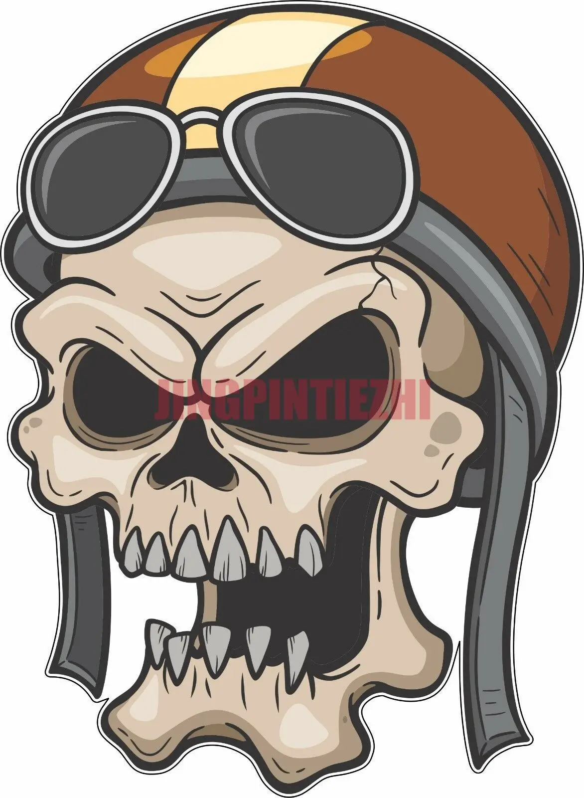 

Personalized Racing Stickers Skull Pilot Sunglasses Cartoon Bumper Sticker Vinyl Decal Racing Helmet Motorcycle Vinyl Stickers