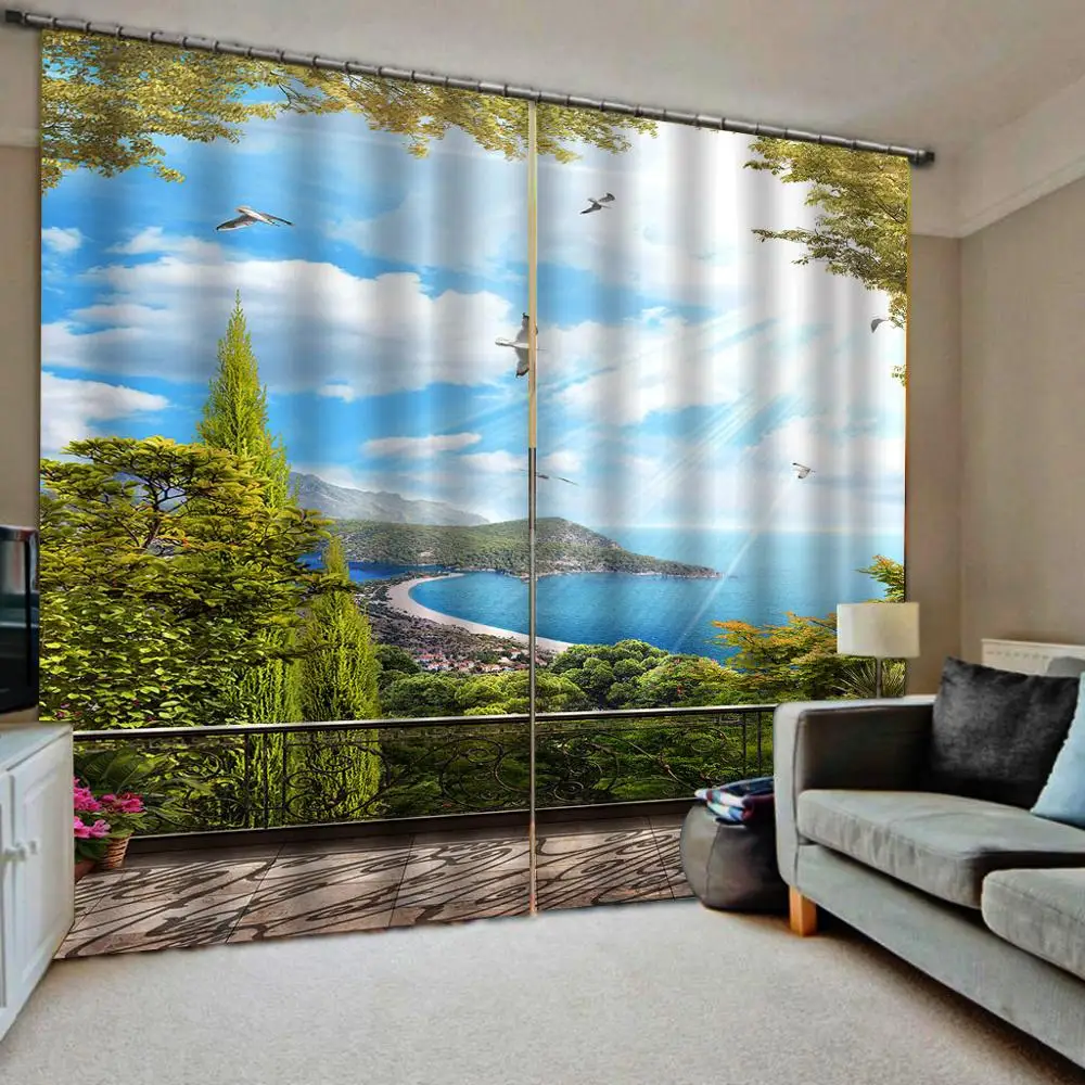 

Landscape Scenery Beauty Digital Photo Printing Blackout 3D Curtains for Living Room Bedding Room Hotel Drapes Cortinas