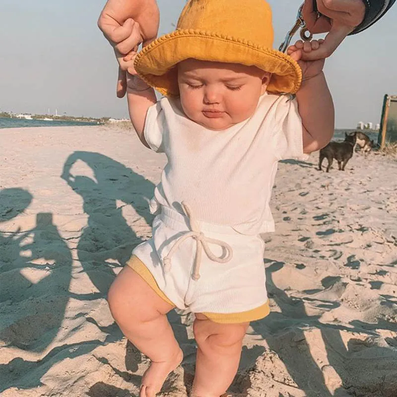 Для новорожденных и малышей для маленьких девочек мальчиков летняя футболка с