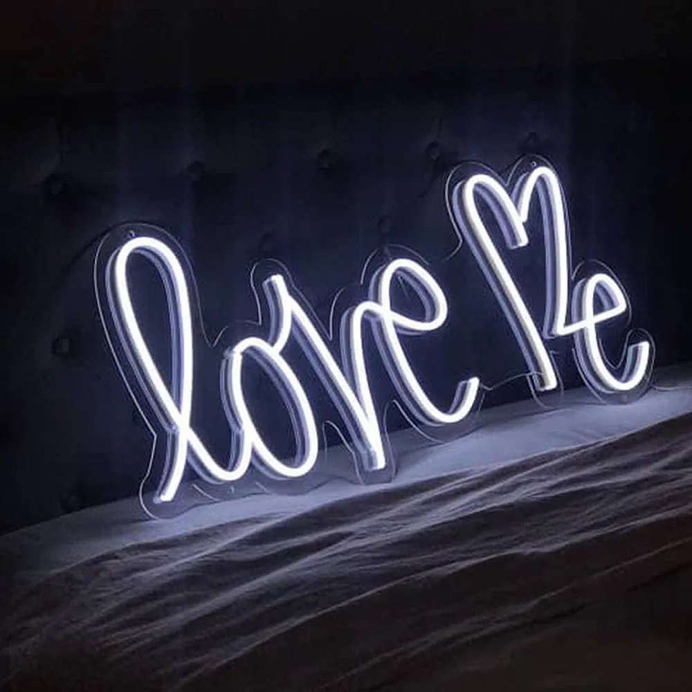 

Love Me Led Neon Sign Custom Hand Made Home Kawaii Room Party Wedding Bedroom Wall Decoration Chambre Creative Gift Lights
