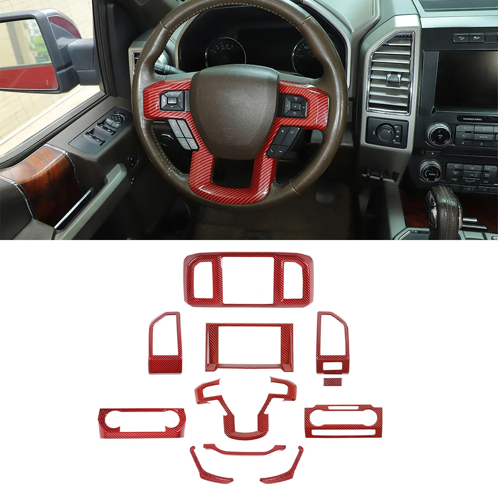 

Dashboard Navigation CD Air Conditioning Control Decoration Cover Trim Decal for Ford F150 F-150 2015-2020 Car Accessories ABS