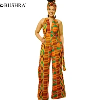bushra dashiki ankara bandage batik printing style diy bind trousers type jumpsuits middle east clubs women african jumpsuits