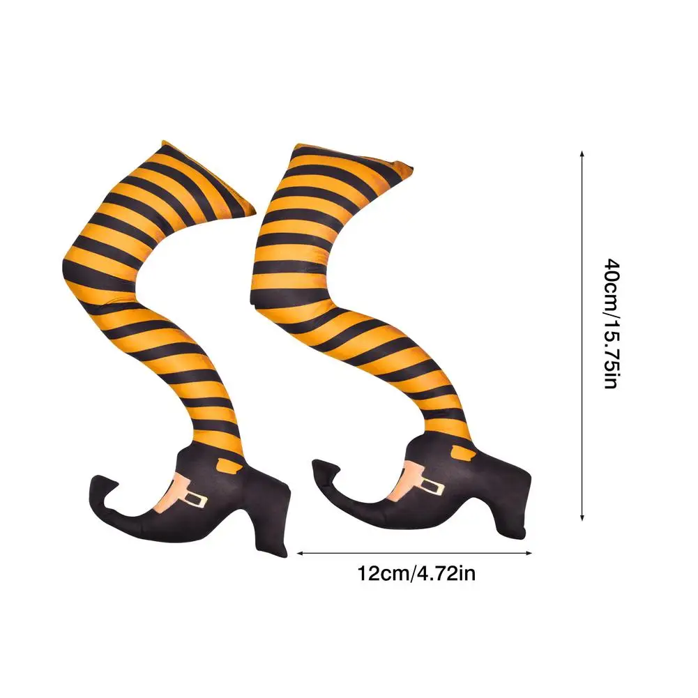 

2PCS Fun Express Upside Down Witch Legs Yard Stake Halloween Yard Decor Wicked Witch Legs Halloween Decor For Outdoor Indoor