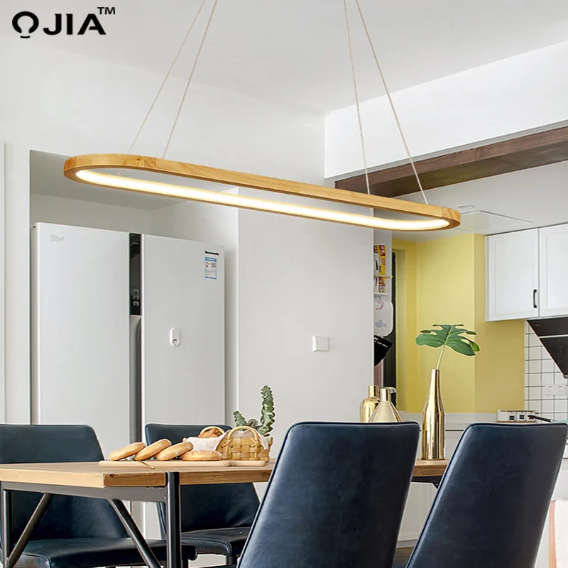 Lámpara colgante moderna de madera auténtica, luces interiores para comedor, mesa de salón, estudio, cocina, decoración minimalista de lujo