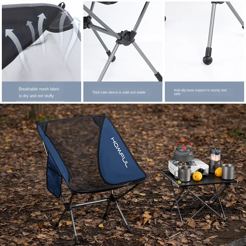 

Ultra-high load-bearing outdoor folding chair portable leisure chair outdoor beach camping sketching fishing moon chair