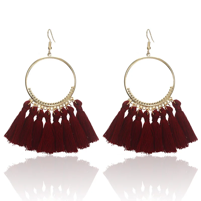 Новые богемные серьги ручной работы для женщин винтажные круглые в этническом