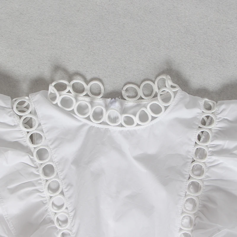 SISPELL Корейская женская рубашка с круглым вырезом и рюшами открытыми плечами без