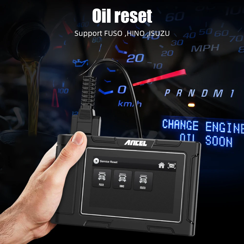 ANCEL Heavy Duty грузовик диагностический инструмент для сканирования DPF регенерация