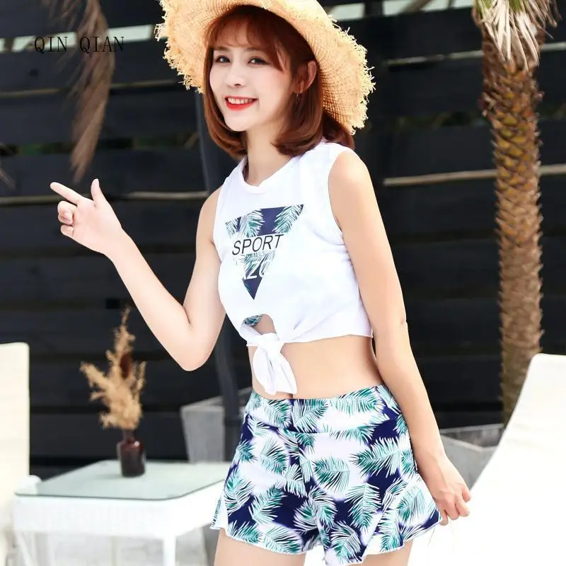 Женский раздельный купальник в Корейском стиле со стальными пластинами