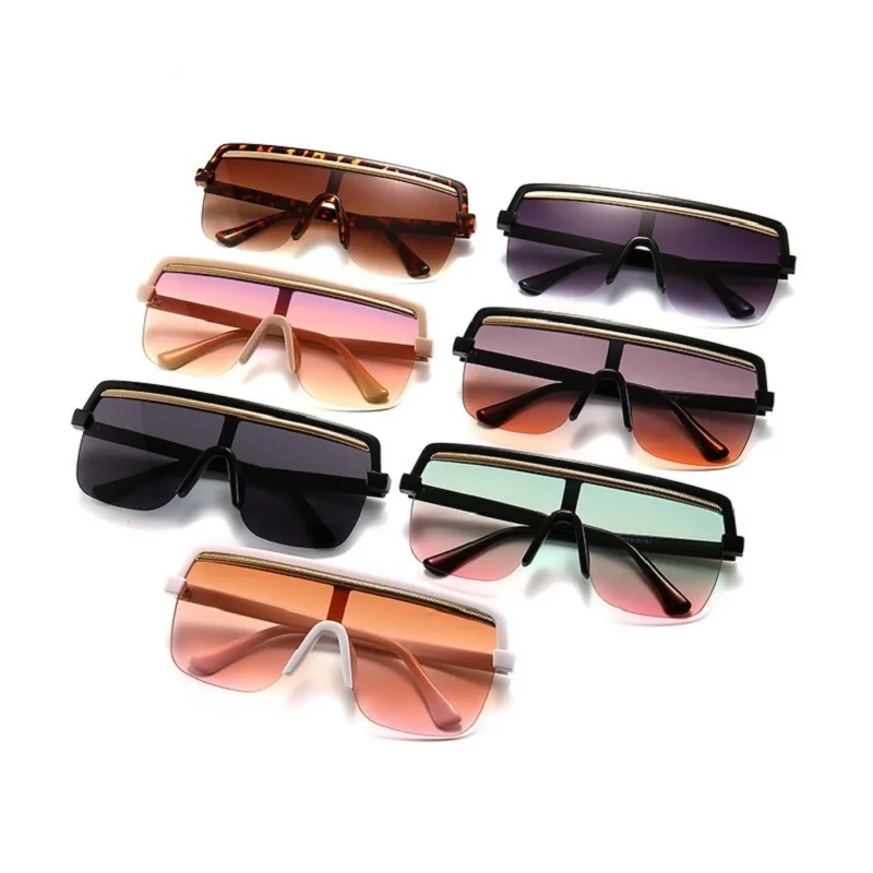 

Rimless Sunglasses Square Women Men Oversize 2021 Retro Brand Design Flat Top Rectangle Eyewear UV400 Big Shades Oculos Female