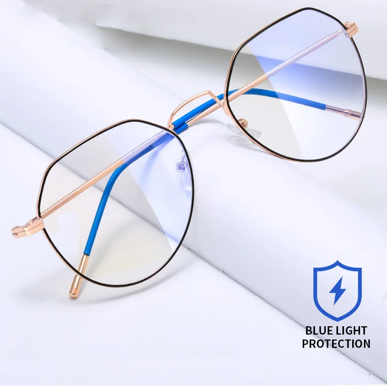 

Очки для защиты от излучения с голубым светильник фильтром для женщин и мужчин, сменные оптические линзы, металлическая оправа, высококачес...