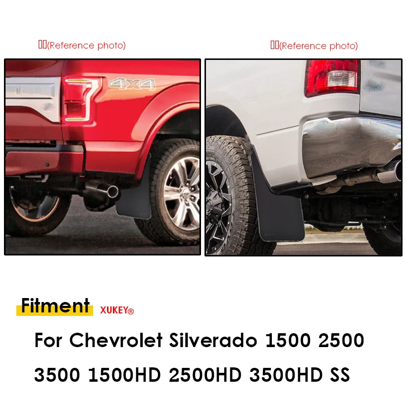 Брызговики 4 шт. брызговики для Chevrolet Chevy Silverado 1500 2500 3500 1500HD 2500HD 3500HD HD C/K