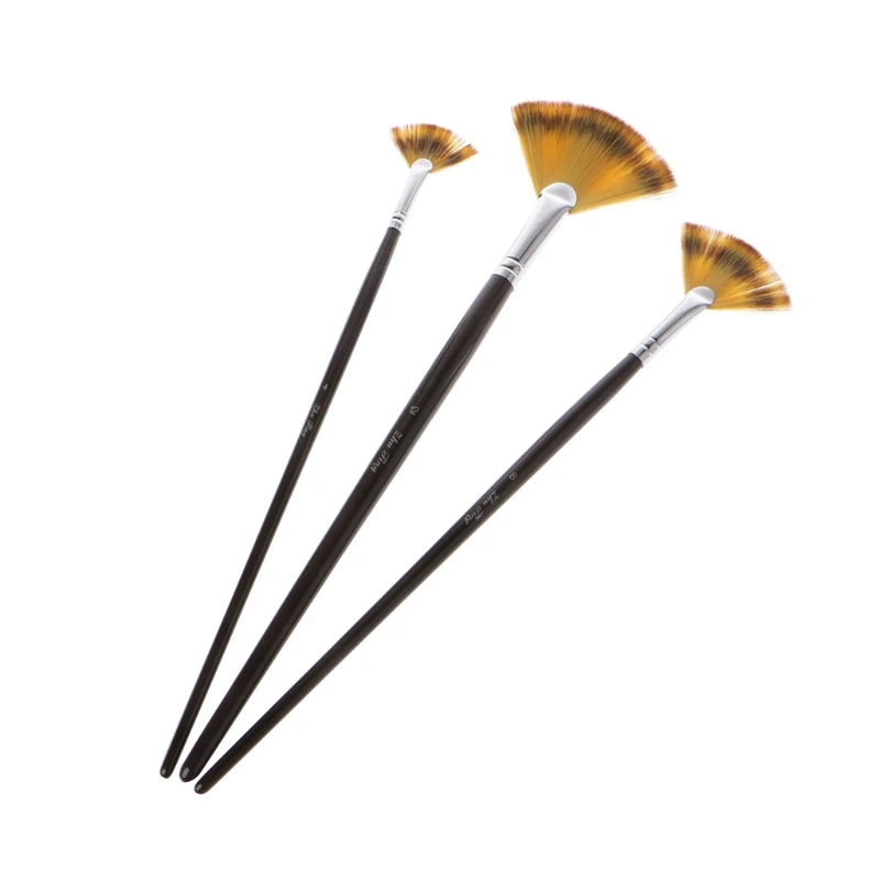Набор 3 размера Веерная Кисть ручка для масляной акриловой воды живопись