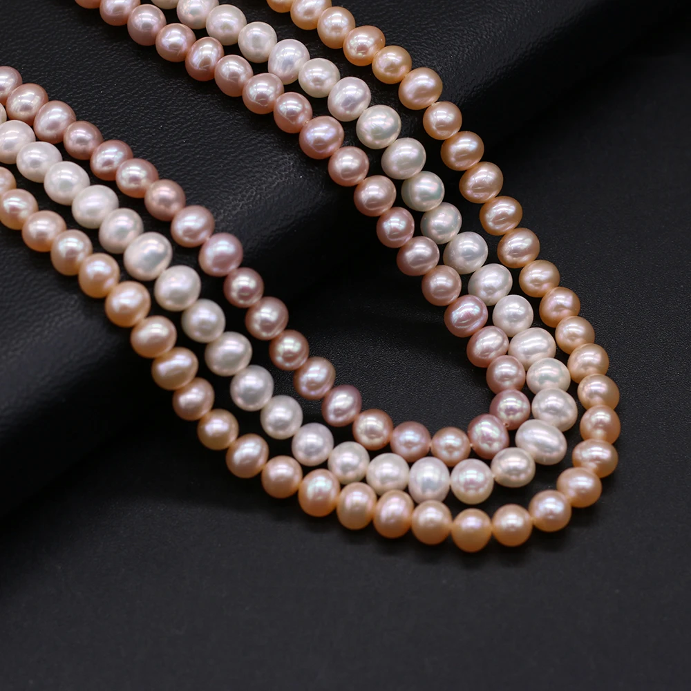 

Natural Fresh Water Pearl Beads Circular 5-5.5mm 36cm DIY for Jewelry Making Necklaces Accessories Bracelet Earrings Gift