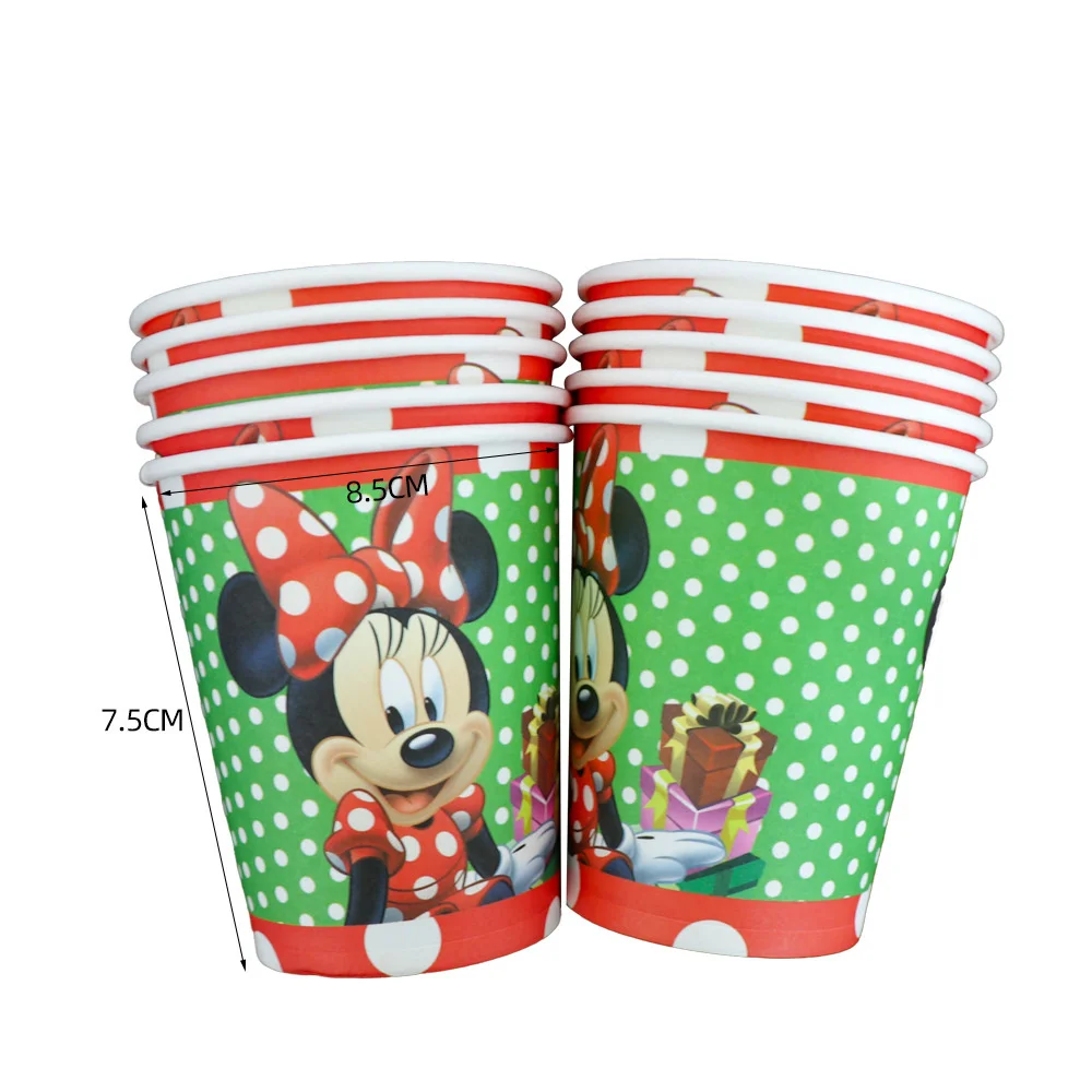 Disney Red Minnie Mouse Theme Birthday Party Supplies Cup Plate Kids Girl Decoration Disposable Tableware Set | Дом и сад