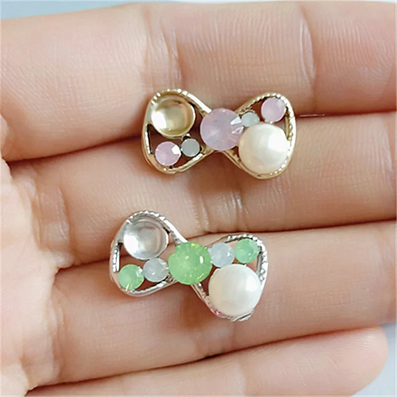 

20pcs/lot lovely bling Charm bow with Rhinestone pendant necklace bracelet hair accessories diy jewelry accessories