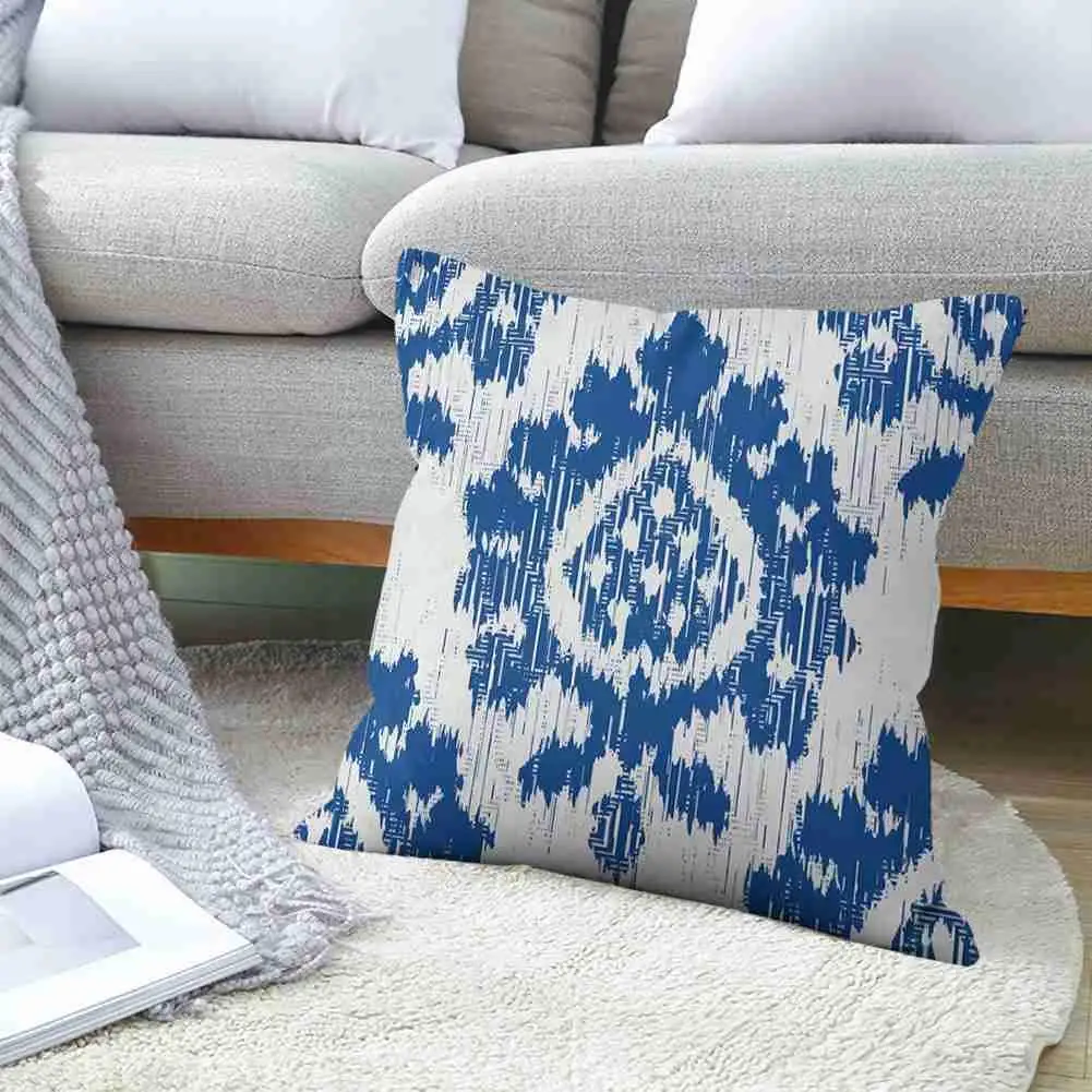 

45*45cm European Pattern Democratic Wind Cushion Cover Sided Pillow Linen Cover Sofa Home Pillowcase Single J3L4