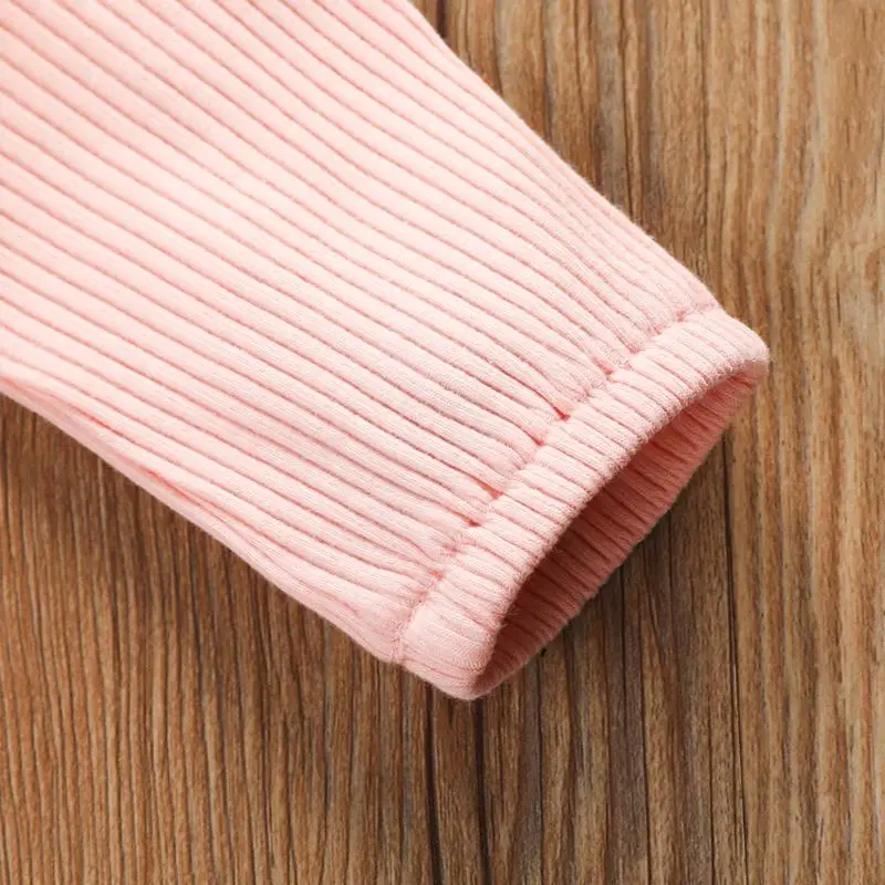 Корейский хлопковый комплект детской одежды однотонное платье с длинным рукавом