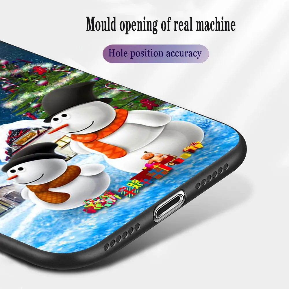 

Cartoon Christma Phone Case For iPhone 11 Case for IPhone 11 12 mini Pro XR X XS Max 7 8 6S Plus SE 2020 Soft TPU Back Cover
