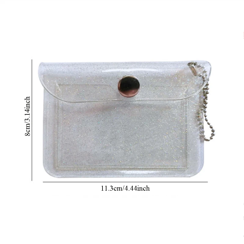 

Fashion Transparent Waterproof PVC Women Card Case Business Card Holder Men Credit Card Bag ID Card Mini Wallet Girls Coin Purse