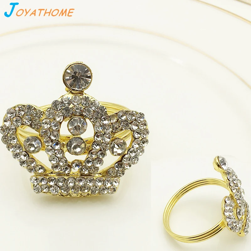 Joyathome 10 шт./лот корона золотая и серебряная ромбовидная Салфетка кольцо для