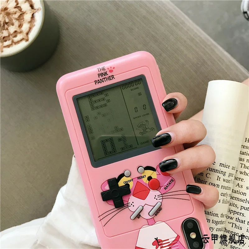 

Retro cartoon Pink Leopard game machine iPhone 12 /11 promax Apple x case xsmax creative apple 8plus anti drop 7plus