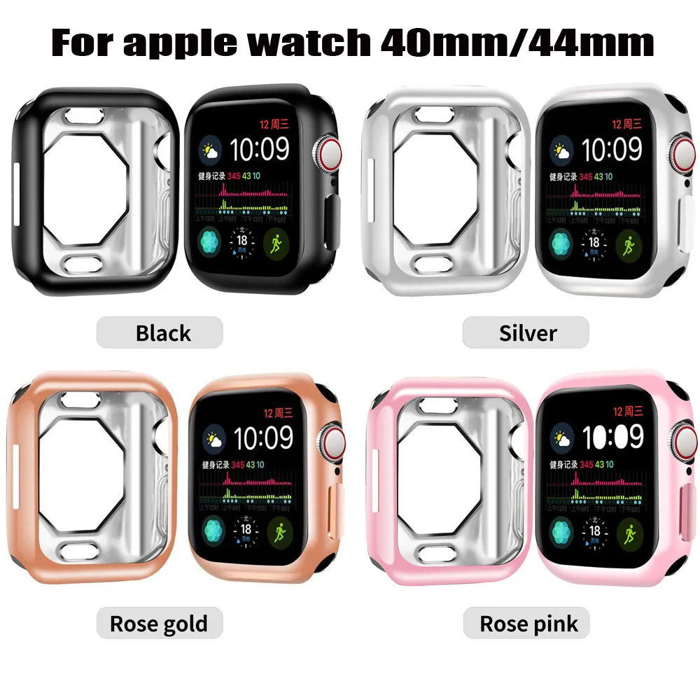 YHNUJM Мода 6 цветов Мягкий защитный чехол из ТПУ для Apple Watch 44 мм/40 мм серии 4