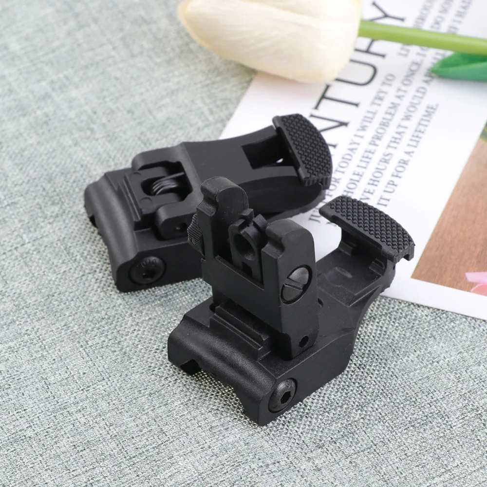 

2Pc Foldable Sight Device with Front Rear Aiming for Water Exterior Modified Accessories (Black)